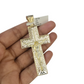 10k Yellow Gold Cuban Curb Chain Holy Cross Pendant SET Charm 8mm Necklace Men