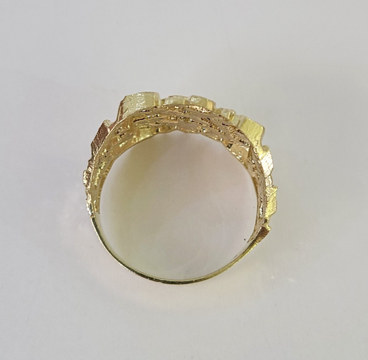 10k Nugget Ring Casual Band Yellow Gold Genuine Brand New