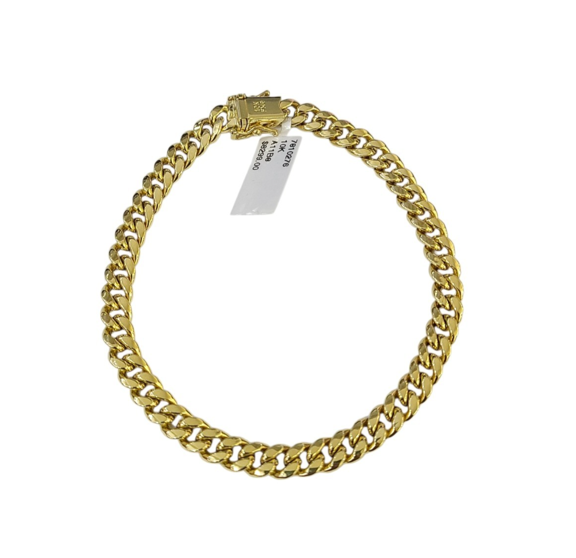 Real 10k Solid Gold Bracelet Miami Cuban Link 7.5 Inch 6mm Mens 10KT Box Lock