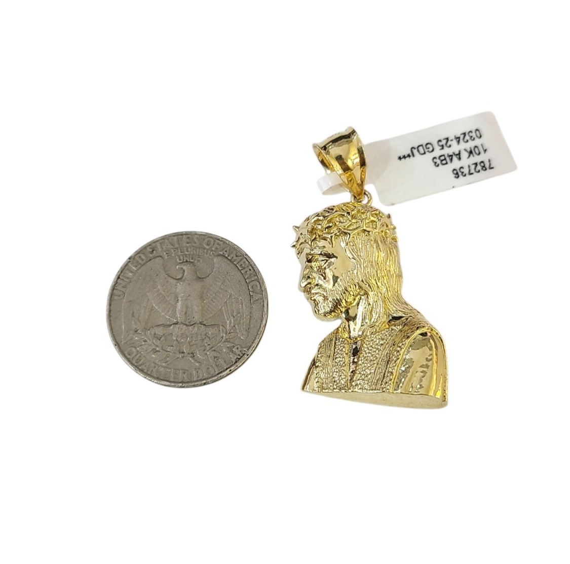 Real 10k Charm Pendant Christ Head Yellow Gold 10KT