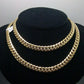 Real Gold 7mm 24" Mens Cuban Link Necklace 10KT yellow Gold Chain Strong Links