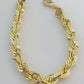 10mm 10k Yellow Gold Rope Men Bracelet 8" Diamond Cut Real Solid Link 10KT Gold