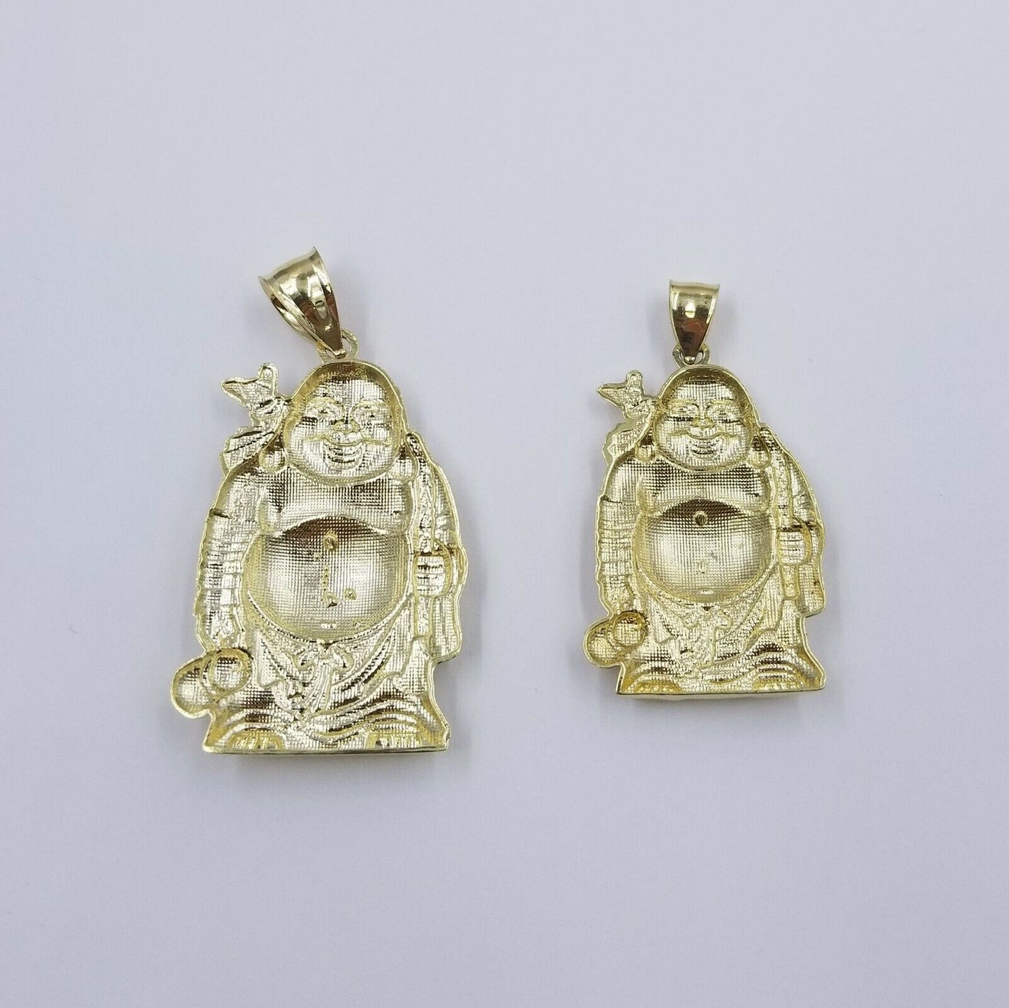 Real 10K Yellow Gold Laughing Buddha Charm Lucky Pendant SOLID Gold