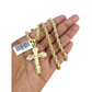 Real 10k Rope Chain Cross Charm Necklace Pendant Set 5mm 20"-30" Gold