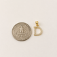 10K Gold Solid Franco Chain D Initial CZ Stone Pendant Set 1mm 16 18 20 22 Women