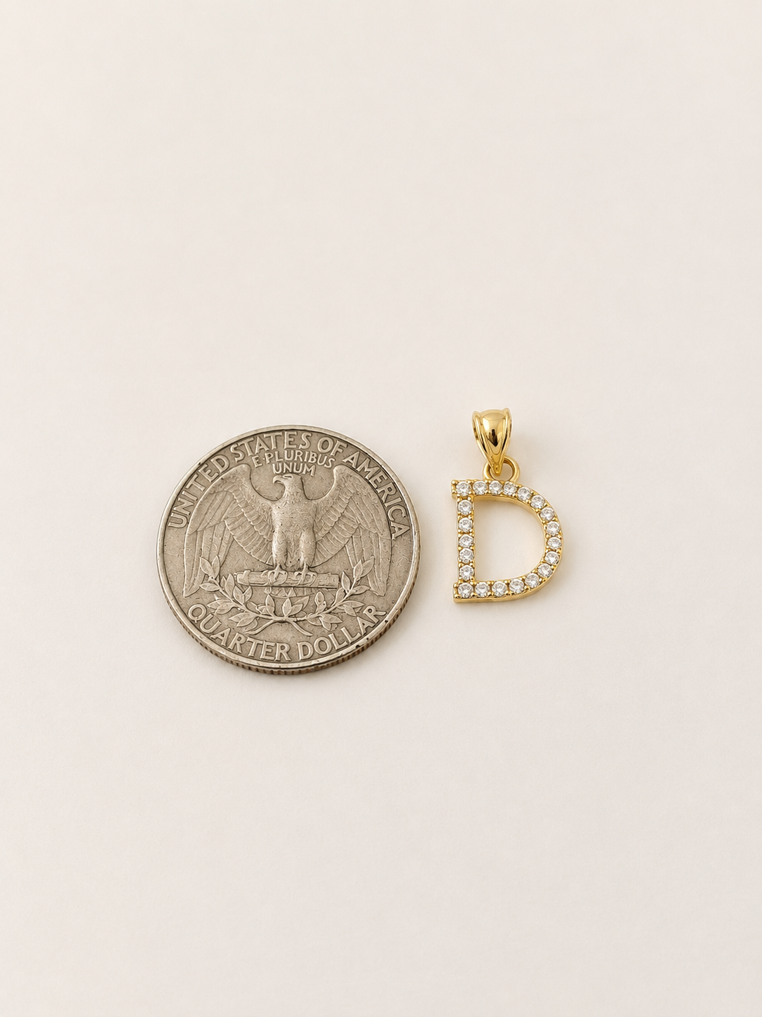 10K Gold Solid Franco Chain D Initial CZ Stone Pendant Set 1mm 16 18 20 22 Women