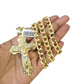 10k Yellow Gold Cuban Curb Chain SET Christ Cross Pendant Charm 8mm Necklace Men