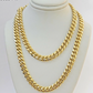 Real 14k Yellow Gold Chain 20 Inch Miami Cuban Link Necklace 7mm SOLID 14kt Mens
