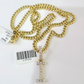 10K Gold Miami Cuban Chain I Diamond Initial 18"-24" 2mm Pendant Necklace SET