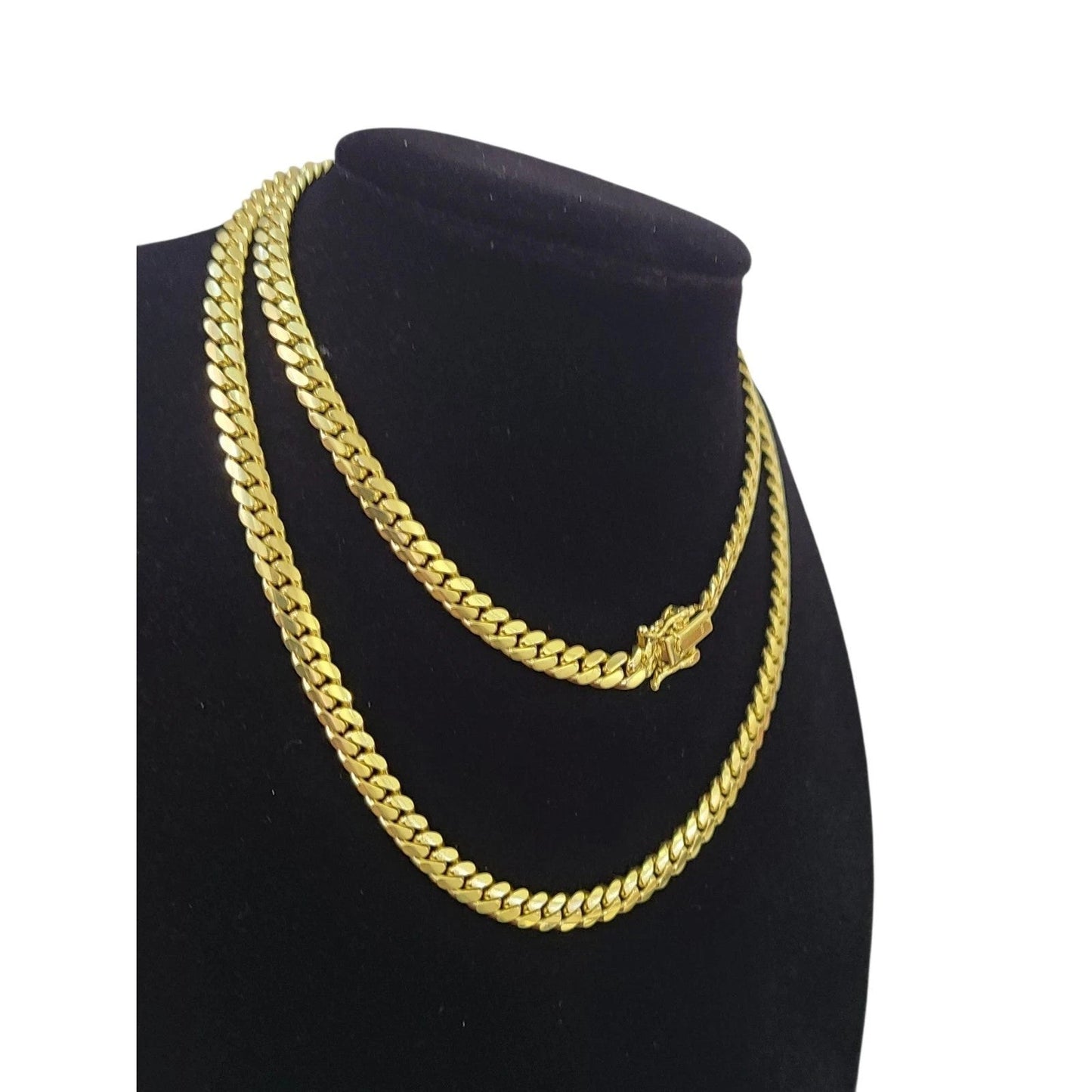 10k Solid Gold Miami Cuban Chain 2mm 3mm 4mm 5mm 18 20 22 24 inch Men Women