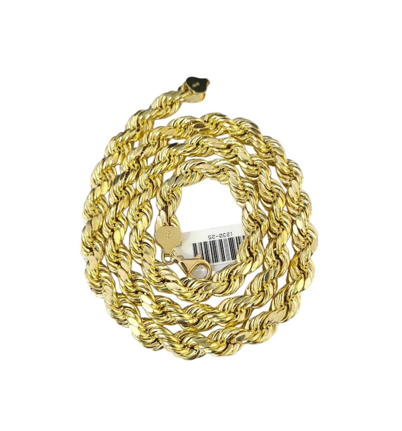 10k Yellow Gold Rope Necklace Chain 8mm 20-30 Inch Diamond Cuts Men's 10kt