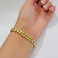 Solid 14k Gold Bracelet 7mm Miami Cuban Link 7.5 Inch Real 14kt Yellow Gold Mens