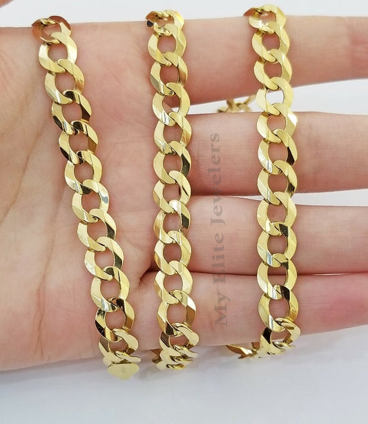 9MM Solid 14k Yellow Gold Cuban Link Bracelet 8" 9" REAL 14kt Real Gold Sale