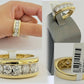 Real 14k 1CT Diamond Ring Men's Band channel-set round diamond Two-Tone Gold