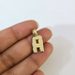 10K Yellow Gold A Initial Charm Pendant Alphabet Real 10kt Men Women