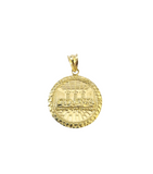 10K Yellow Gold Last Supper Pendant Charm Round Nugget Unisex Jewelry