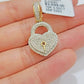Diamond Heart Key charm pendant 10k gold 1/2 Natural Diamonds For Men Women,REAL