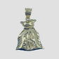 Real 10k Gold Mens Money Bag Charm Pendant Rope Chain 18 20 22 24 26 28 Inch
