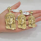 Real 10k Gold Pendant Jesus Head Charm 10kt Yellow Gold For Men's Different Size