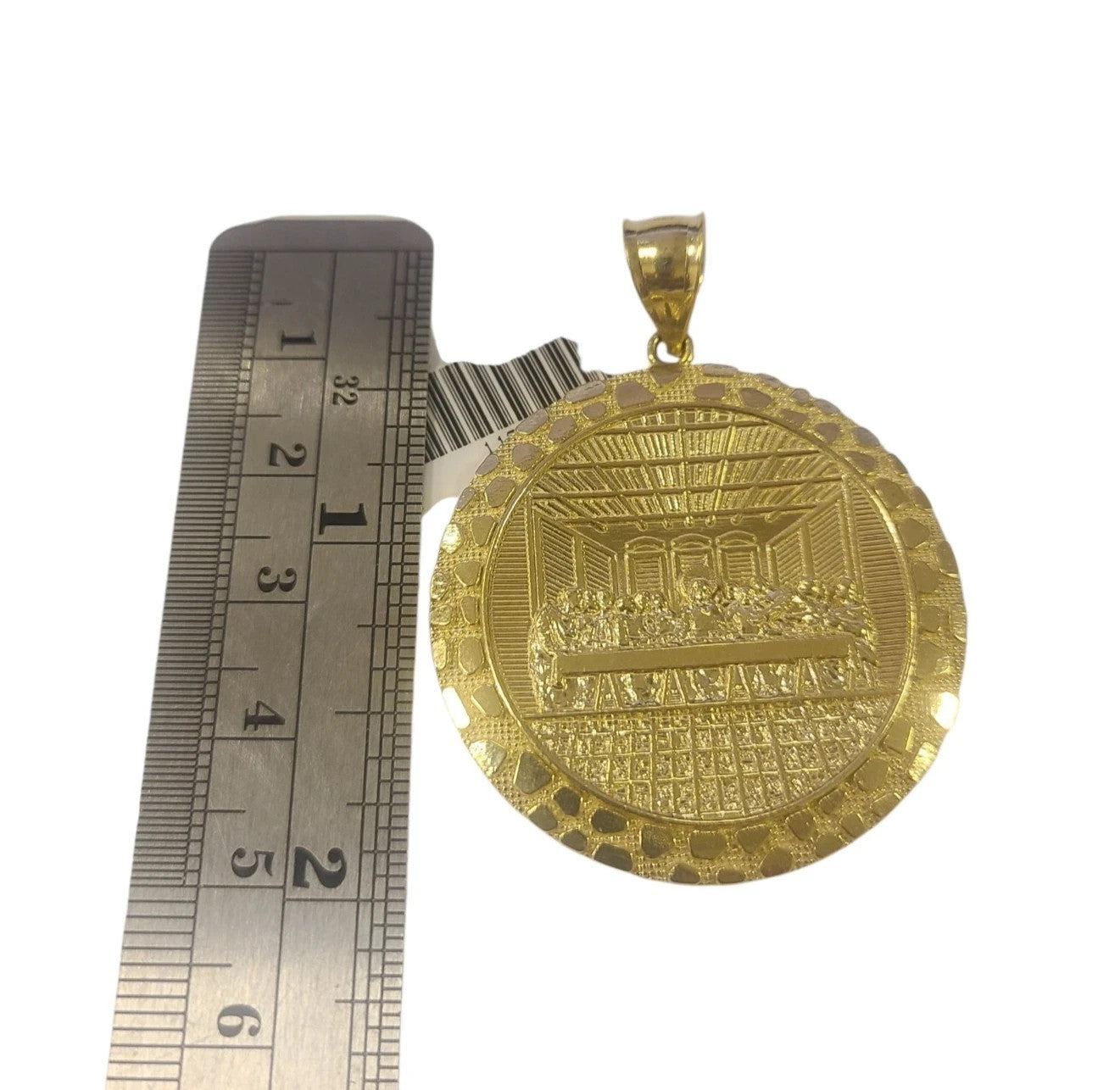 Real 10k Rope Chain Nugget Last Supper Necklace Pendant Set 6mm 20"-28" Gold