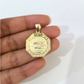 Real 10K Nugget Saint Liberty Medallion Pendant Charm Yellow Gold Genuine 10kt