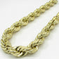 Real Gold 10k Rope Necklace Men' Chain 8mm 18"-30" Inch Yellow Gold Diamond Cuts