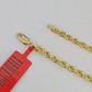 Real 18k Rope Chain Necklace 22 Inches 3mm Yellow Gold Men Women 18KT SOLID