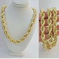REAL 10k Gold Rope Chain Mens Necklace 12mm 22" 24" 26" 28" 30" 10kt Yellow Gold