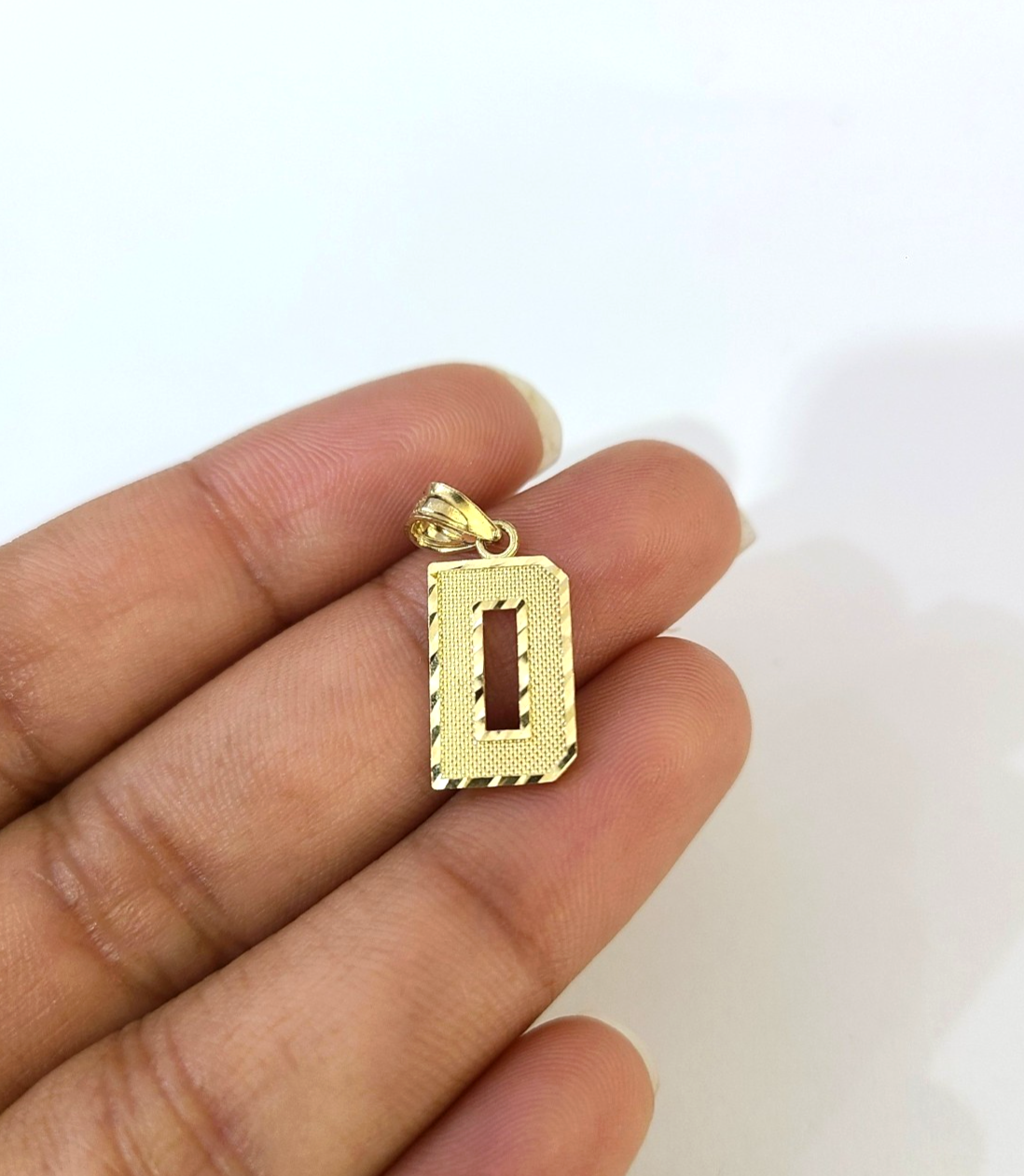10K Yellow Gold D Initial Charm Pendant Alphabet Real 10kt Men Women