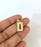 10K Yellow Gold D Initial Charm Pendant Alphabet Real 10kt Men Women