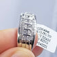 Mens 14k White Gold 0.47CT Wedding Engagement Ring Diamond Band Solitaire Real