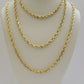 Solid 14k Gold Rope Chain Necklace 4mm 18"- 30" Inch REAL 14KT Yellow Gold