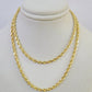 Real 18k Rope Chain Necklace 22 Inches 3mm Yellow Gold Men Women 18KT SOLID