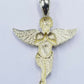 10k Yellow Gold Praying Angel Charm Diamond Cut Guardian Angel Pendant Real