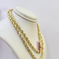 14K Yellow Gold 5mm Rope Chain 22" Diamond cut necklaceend Free Shipping