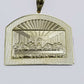 10K Jesus Yellow Gold Last supper Diamond Cut Charm Pendant, 2 Inches, Real.