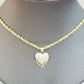 Real 10K Yellow Gold Love Dripping Heart Diamond Cut Men Women Charm Pendant
