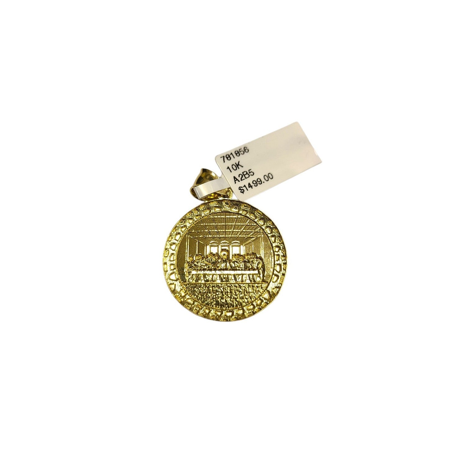 10k Gold Milano Chain Nugget Last Supper Pendant Charm 18"-28" 3mm SET Necklace