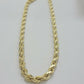Real 10k Yellow Gold Rope Necklace 7mm Chain 18"-30" Inch Diamond Cut, 10kt MENS