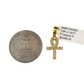 Real 10k Yellow Gold Cross Diamond Charm Pendant 1'' inch Genuine 10kt