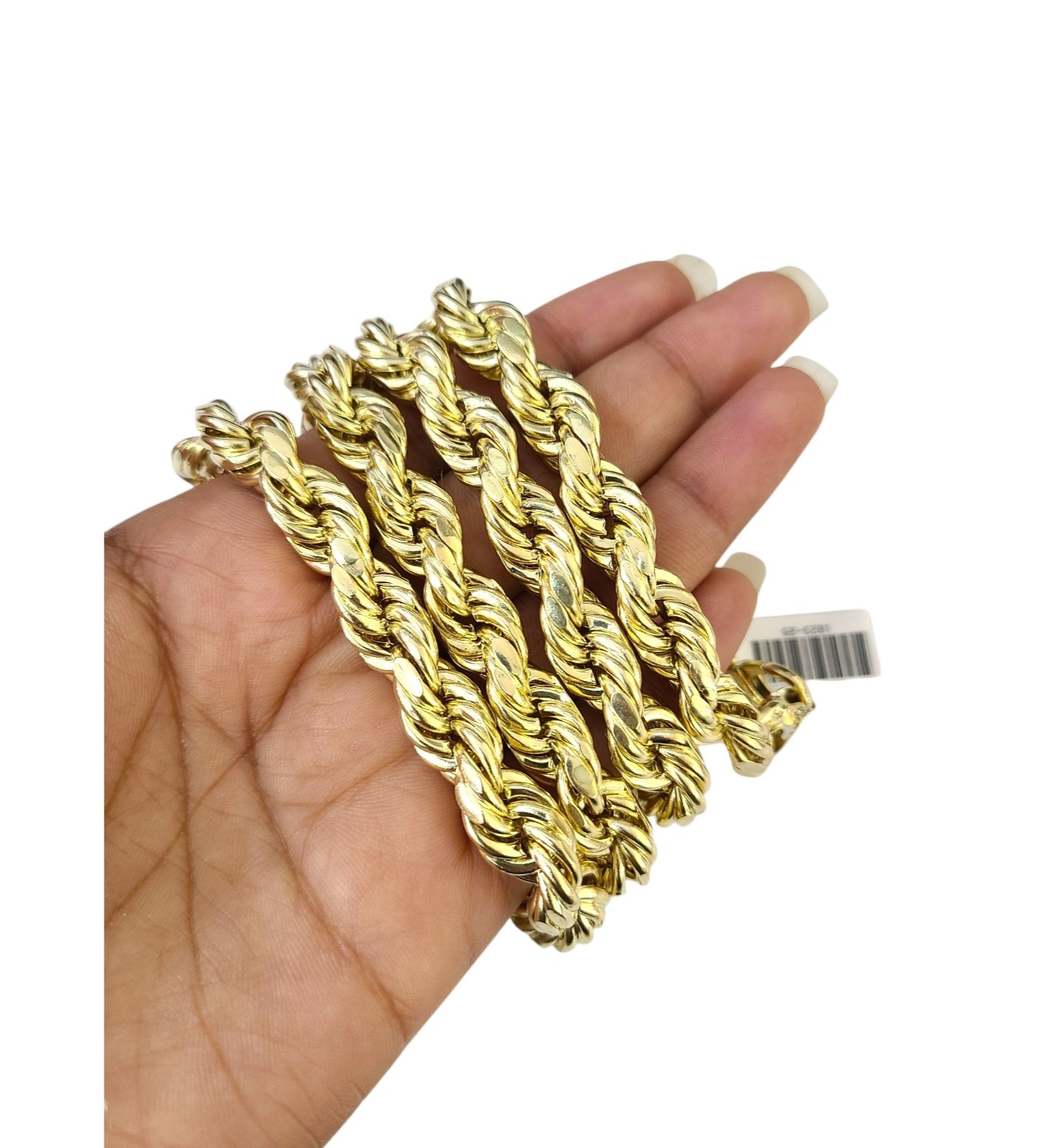 10K Yellow Gold Rope Chain Necklace 10mm 30 Inch REAL 10kt Diamond Cuts Men's