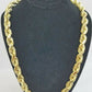 REAL10k Yellow Gold Rope Chain 10mm 22" Men's thick necklace 10kt diamond cuts