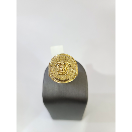 Real 10k Nugget Cross Ring Yellow Gold Men 10Kt Genuine