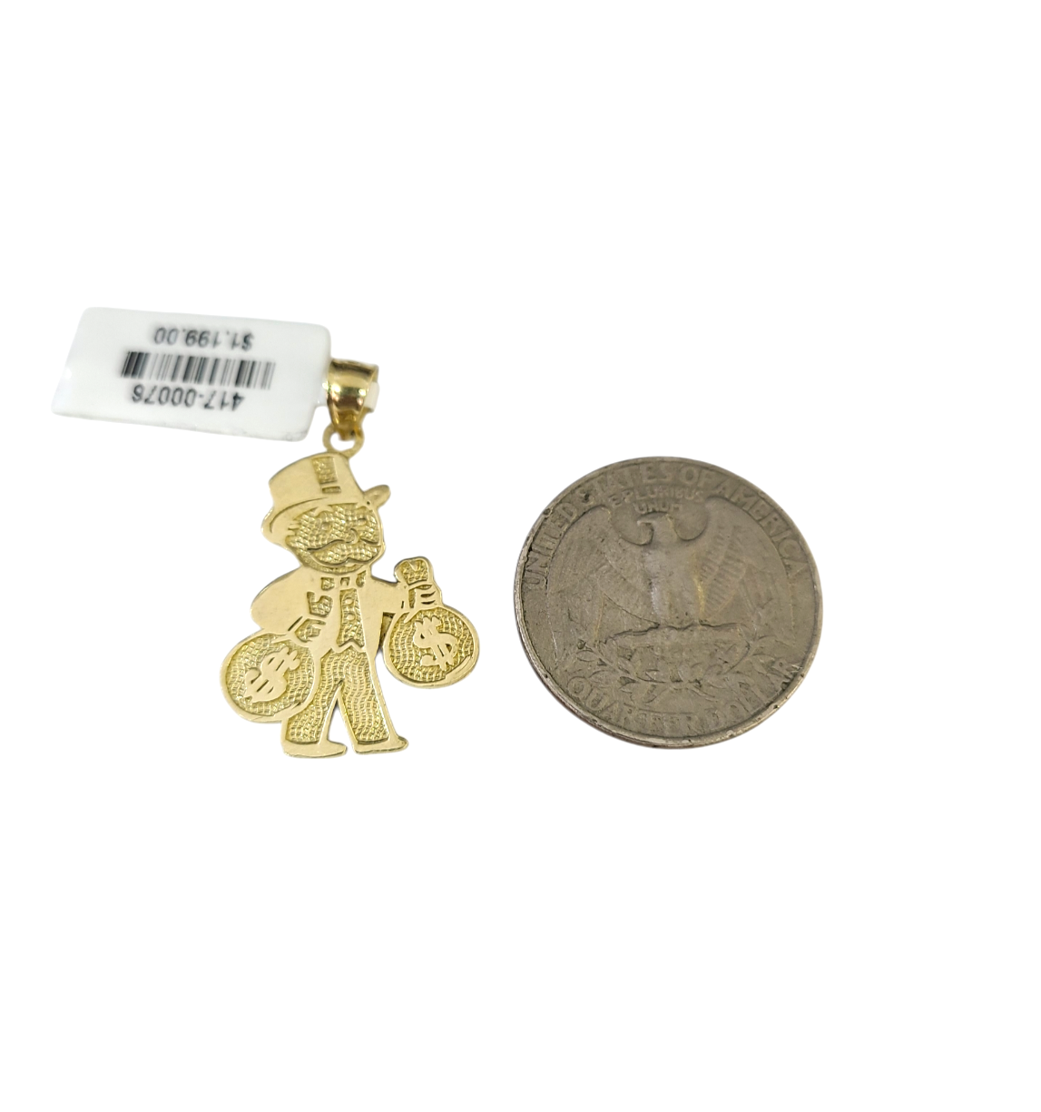 10k Gold Franco Necklace Chain Grandpa Money Charm 2.5mm 18"-26" Pendant SET