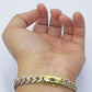 10K Yellow Gold Royal Monaco Cuban Bracelet 7.5mm Diamond Cut 8.5 " Long
