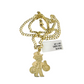 10k Gold Cuban Curb 3mm Chain Necklace Grandpa Money Charm Pendant 18"-28" Set