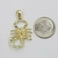 10k Gold Zodiac Scorpio Charm Pendant 2.5mm Rope Chain 18 20 22 24 26 28 Inches
