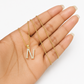 10K Gold Solid Franco Chain N Initial CZ Stone Pendant Set 1mm 16 18 20 22 Women
