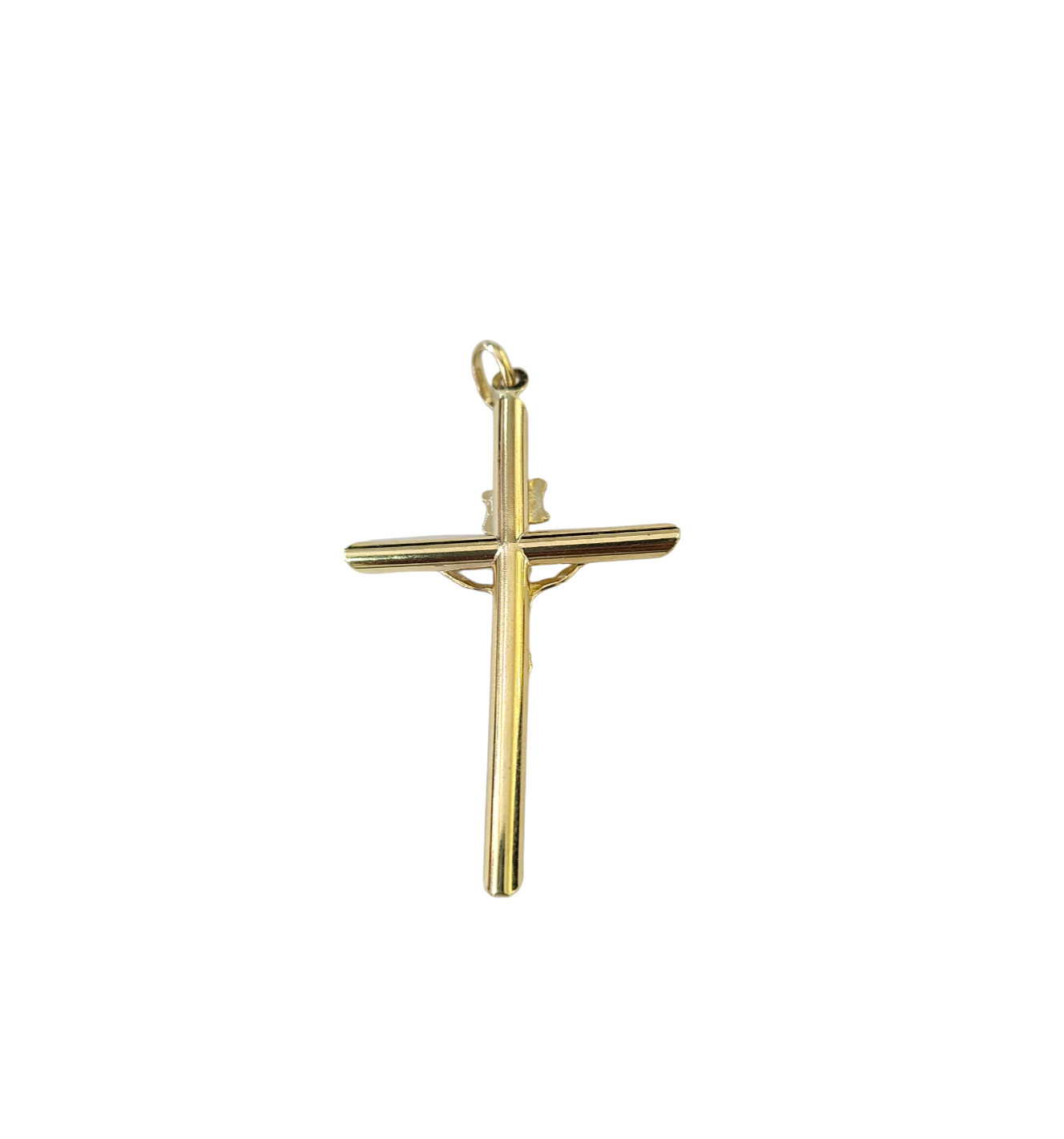 Real 10k Charm Pendant Christ Cross INRI Yellow Gold 10KT 2 inches