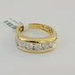 Real 14k 1CT Diamond Ring Men's Band channel-set round diamond Two-Tone Gold